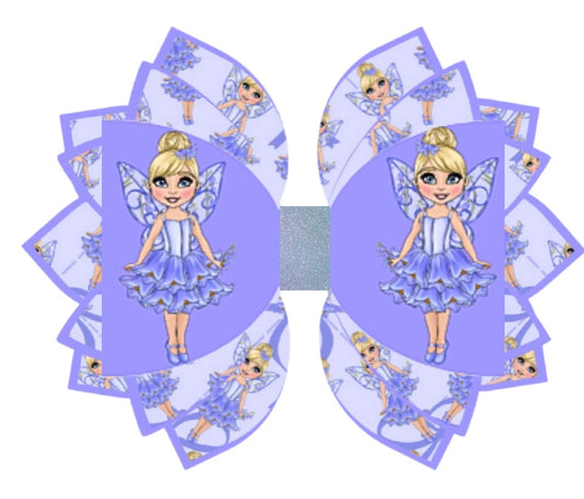 4 x printed in house Leatherette cut around bow loops and Fan Tails 3.5” Bluebell Fairies