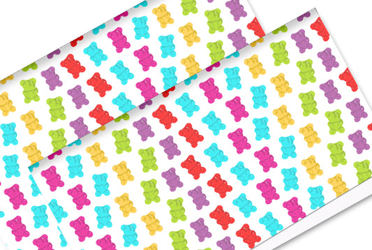 Jelly Babies printed canvas fabric A4