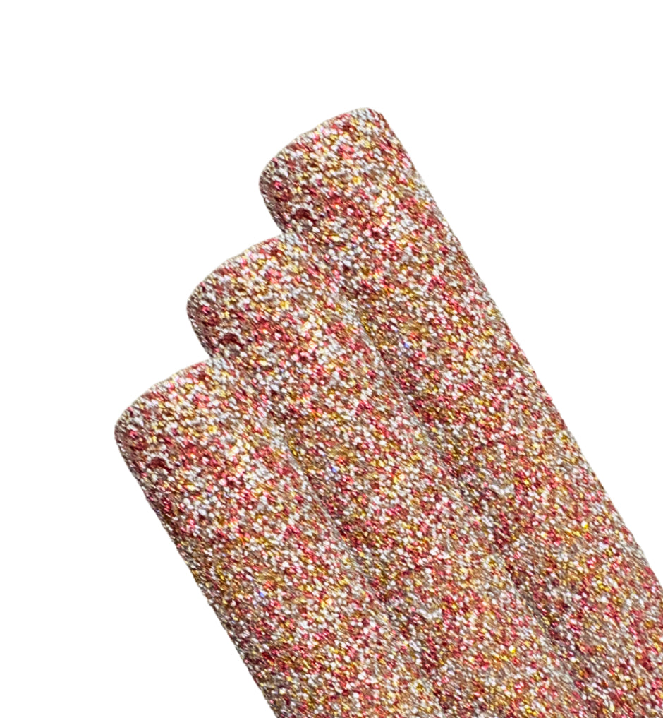 Christmas Gingerbread tinsel glitter fabric A4