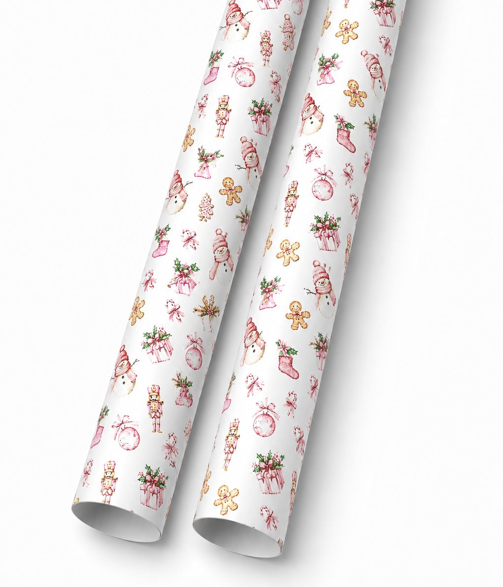 Christmas delight in house printed  leatherette fabric A4