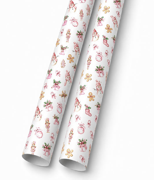 Christmas delight in house printed  leatherette fabric A4
