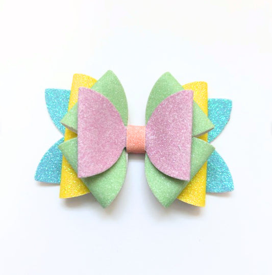 Poppy quadruple layered Plastic plastic hairbow template 3”