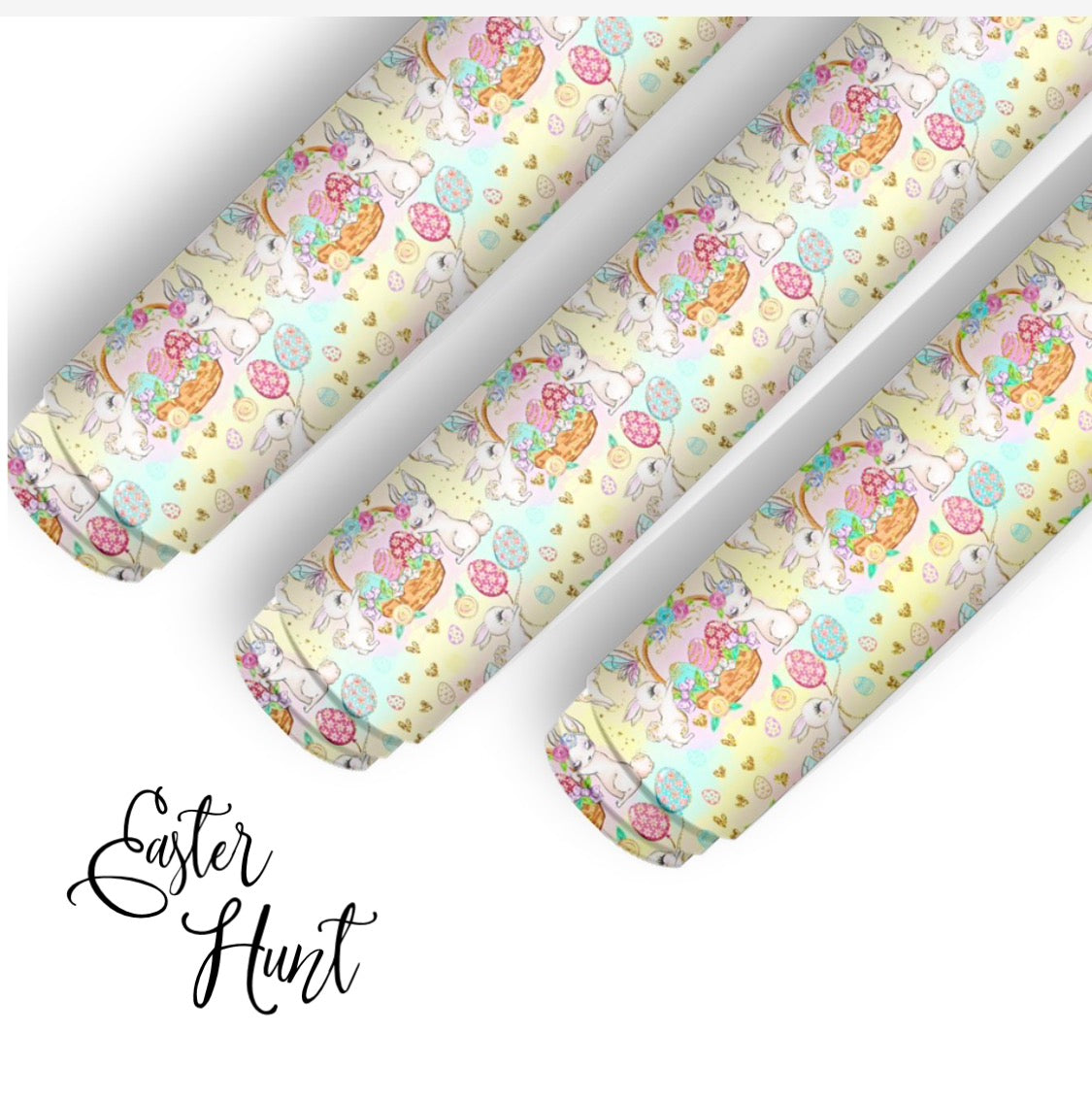 In house printed leatherette Fabric A4 Easter Hunt