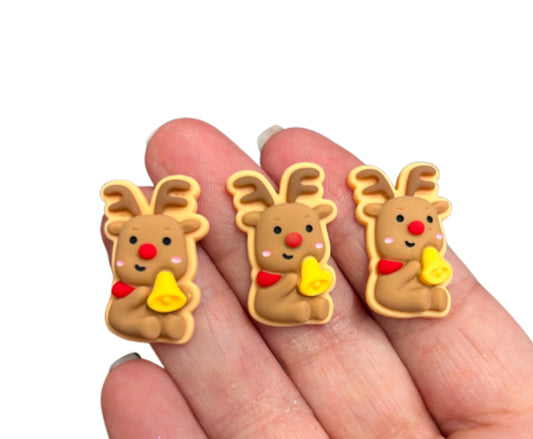 Cute reindeer  Christmas 3D embellishments x 5