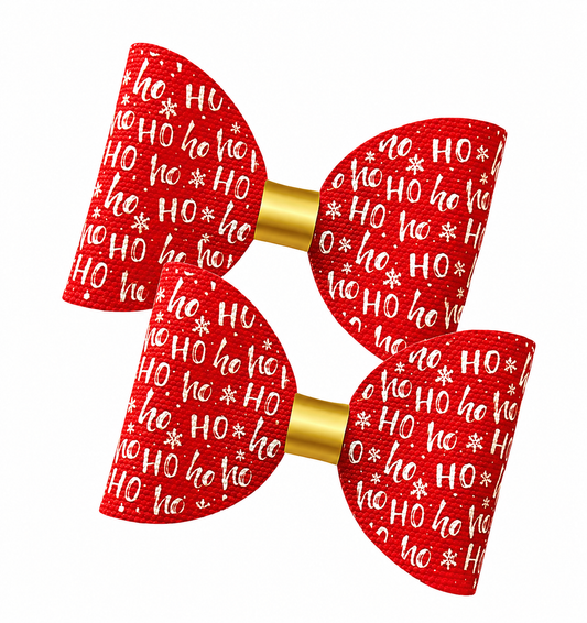 7 HoHoHo canvas cut around hairbow  loops