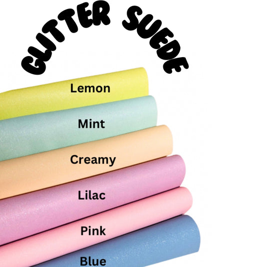 Pastel Glitter suede style fabric A4