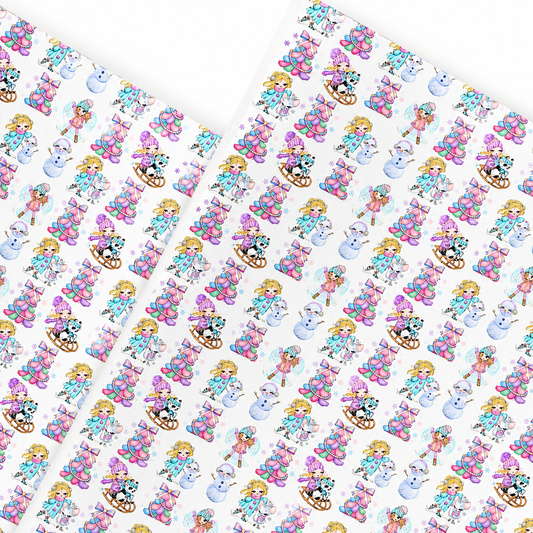 Christmas winter themed themed 280gsm canvas fabric A4