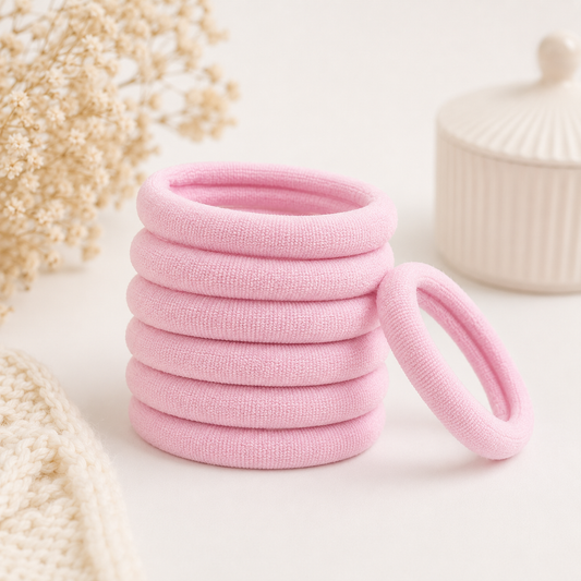 Baby pink nylon stretchy bobbles x 10