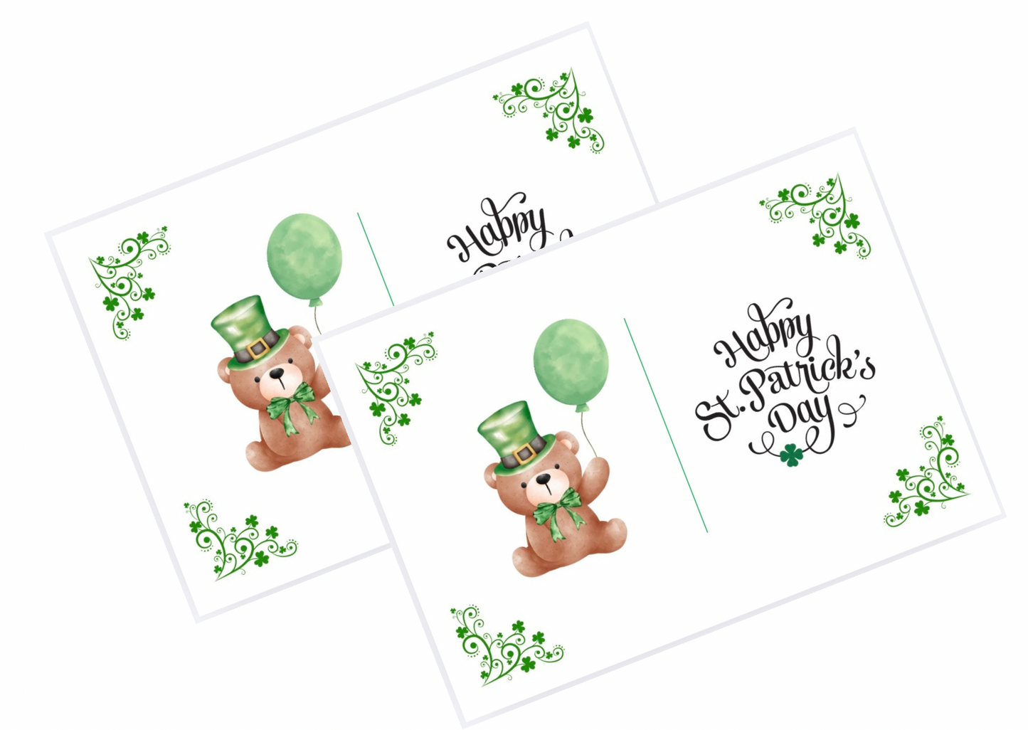 10 x In house printed bow display cards St Patrick’s Day