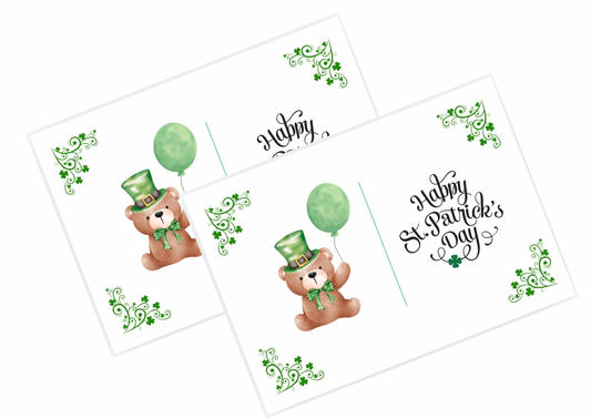 10 x In house printed bow display cards St Patrick’s Day
