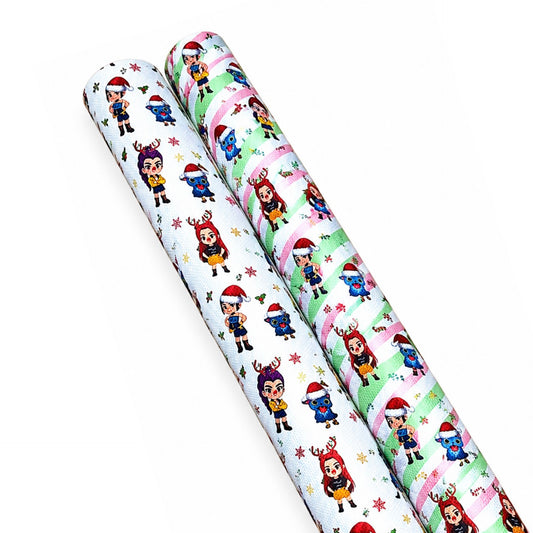 Festive Kpop Christmas Fabric A4