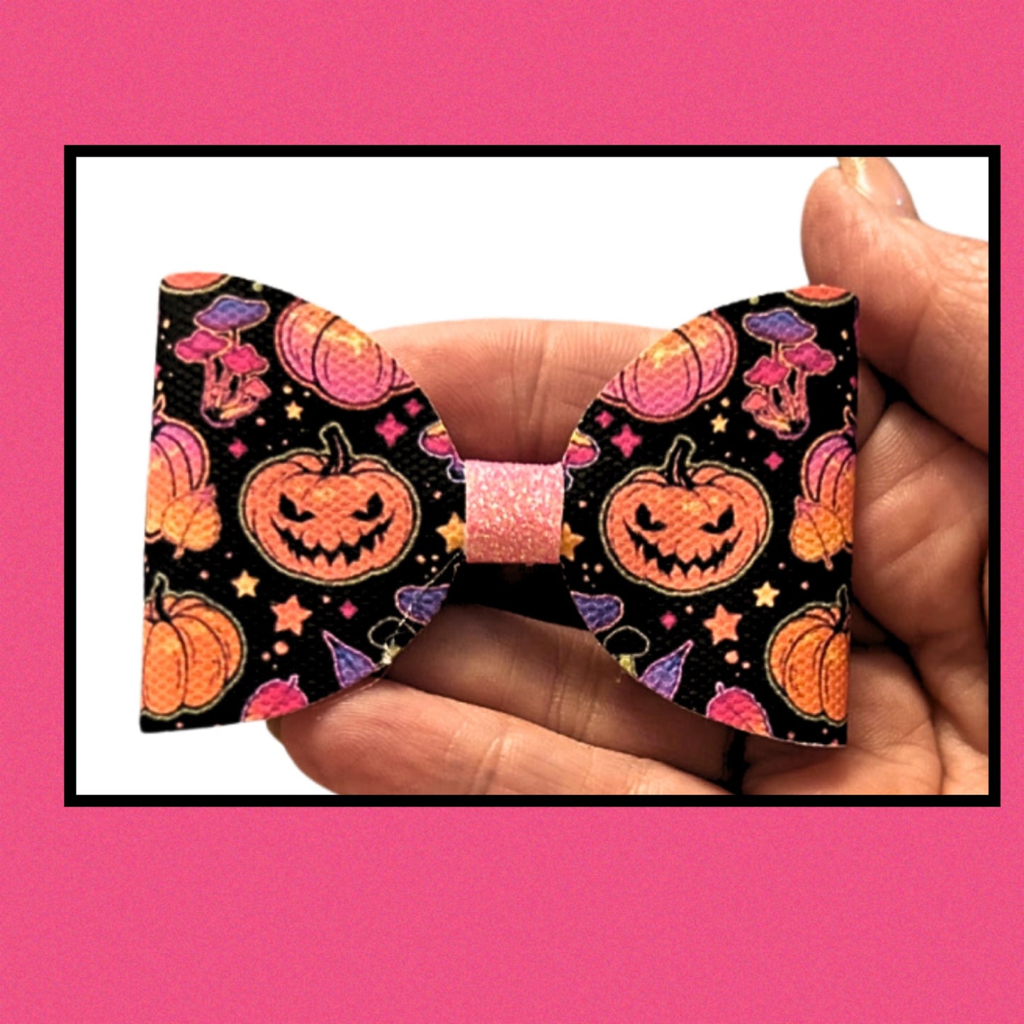 Halloween pumpkins pre printed canvas bow loops x 7