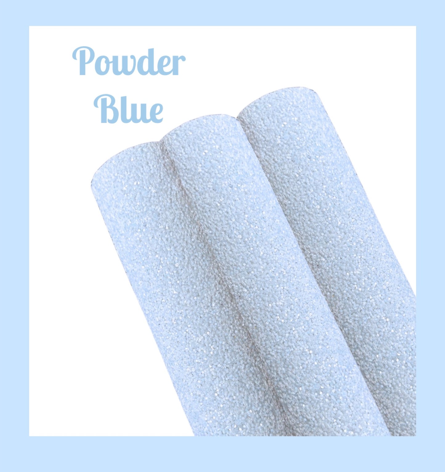 Powder blue chunky glitter fabric A4