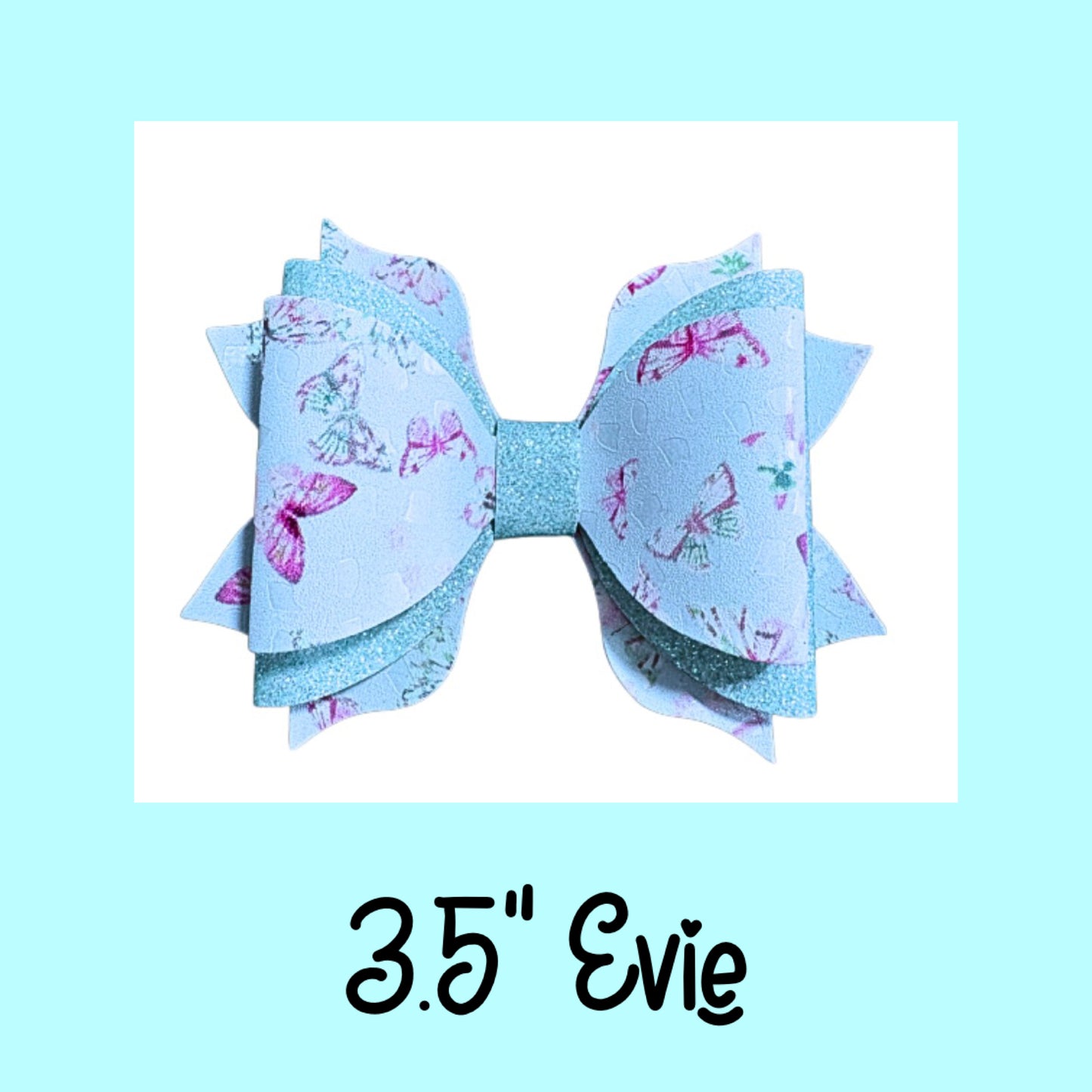 Evie double Layered Fan tails  hair bow template 3.5”