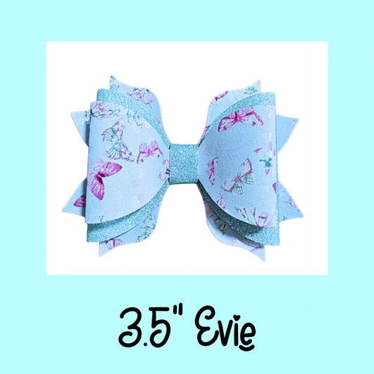 Evie double Layered Fan tails  hair bow template 3.5”