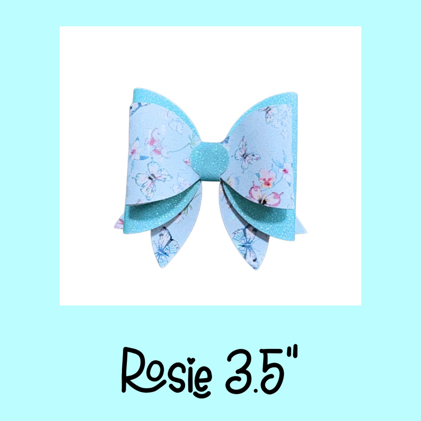 Double  Layered tails down hair bow template 3.5”