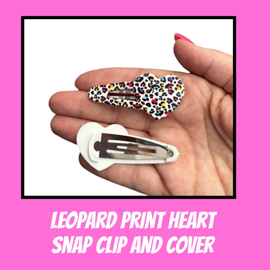 Leopard print snap clip cover and snap Clip