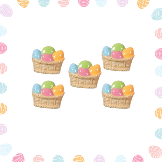 Easter egg basket flatback Embellishments x 4