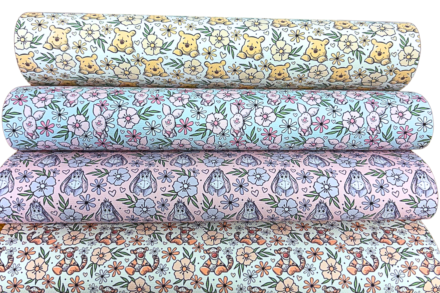 Canvas printed fabric A4 Winnie & the Gang