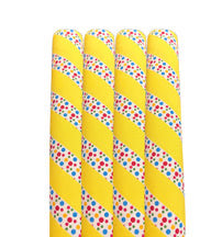 Yellow Pudsey Theme stripe spots pre printed hair bow making sheet A4(leatherette or canvas)