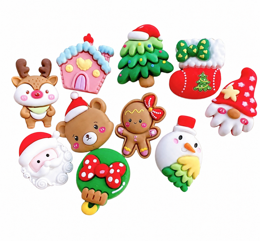 6 x Mixed Christmas 3D embellishments