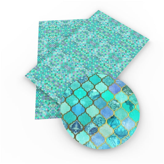 Mermaid tail patterned leatherette fabric
