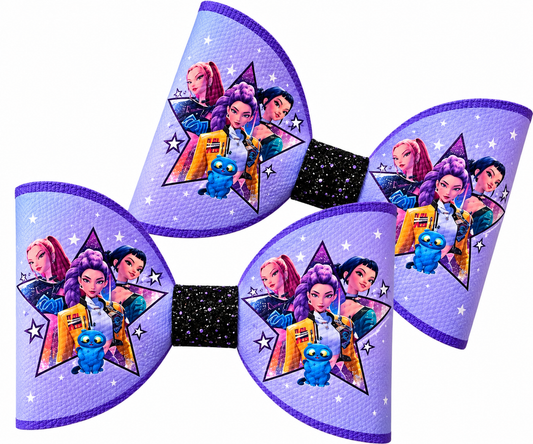 7 x Cut around hair bow loops 3.5” Canvas/leatherette Kpop Star