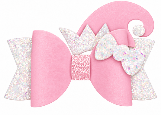 Christmas theme hair bow template 4”