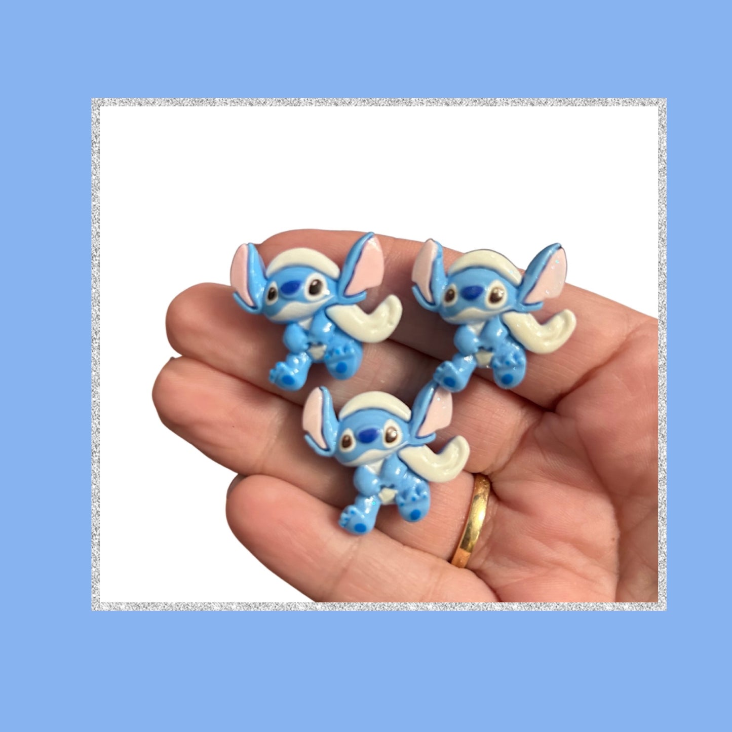 Blue alien animal flatback embellishments