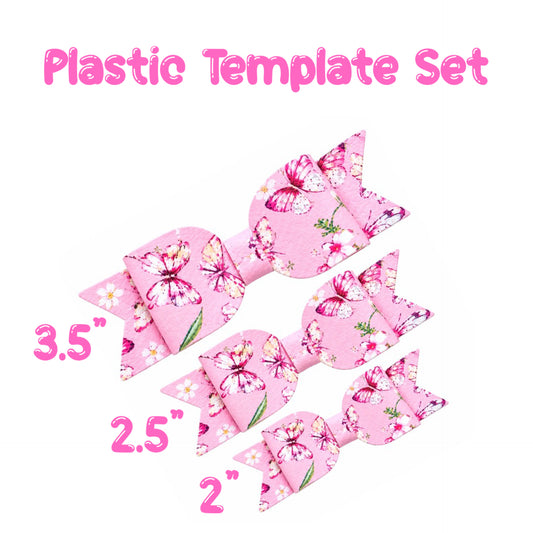 3 piece basic Tux digital download hair bow template set 3.5” 2.5” 2.25”