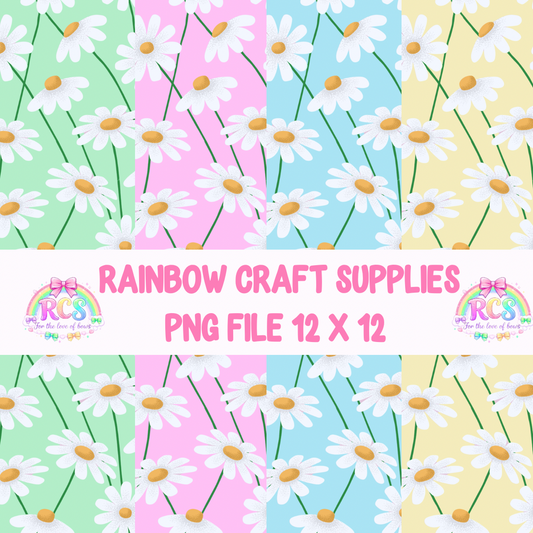 Daisies seamless pattern Set( PNG digital down loads )