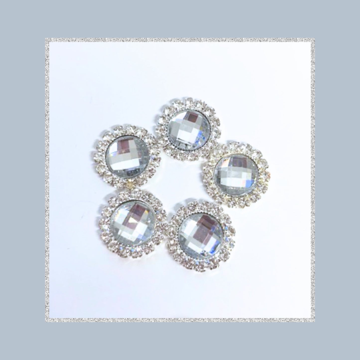 Round Rhinestone cameo flat back embellishments 18mm