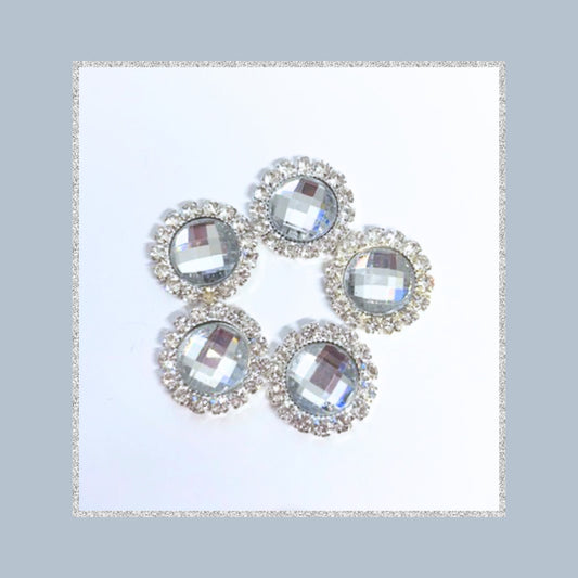 Round Rhinestone cameo flat back embellishments 18mm