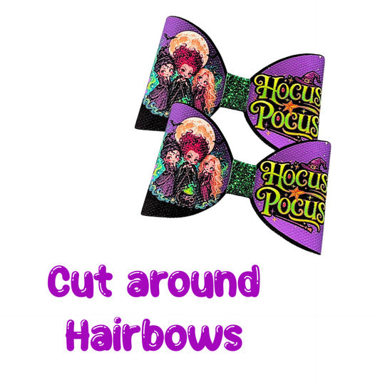 7 x Cut around hair bow loops 3.5” Canvas/leatherette Witches