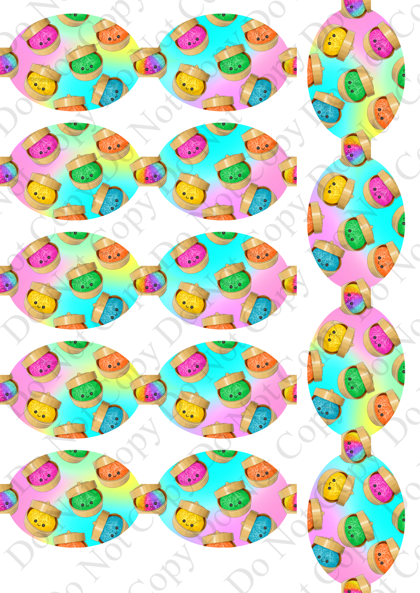 7 x little Dumpling  Fun themed canvas Cut around Hair bow loops 3.5”