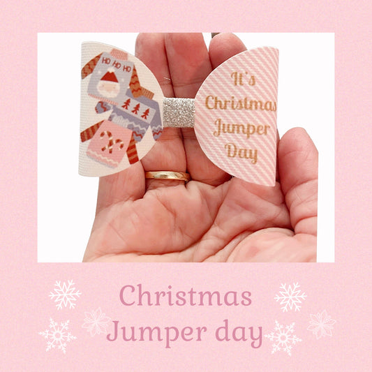 Christmas jumper day pre printed canvas bow loops x 7