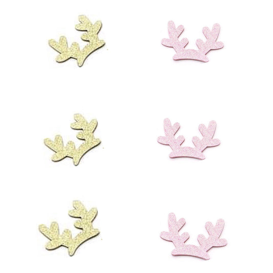 Glitter felt back antlers appliqué embellishments