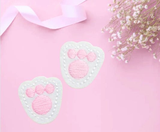 READY TO SHIP Bunny paws  bow centres (pair)