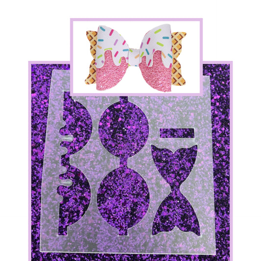 Ice cream sprinkles 3.5” hair bow stencil