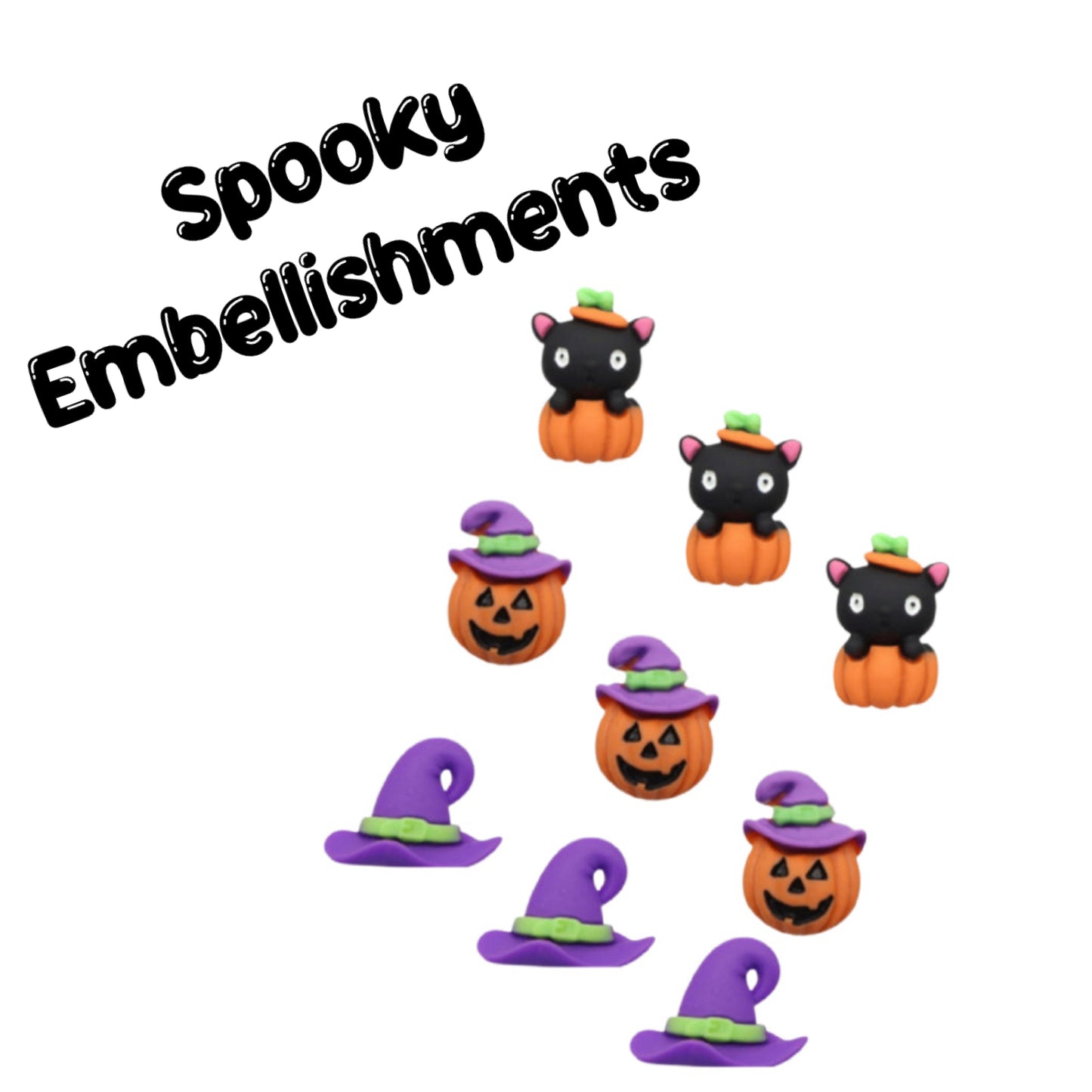 5 x Halloween flat-back embellishments