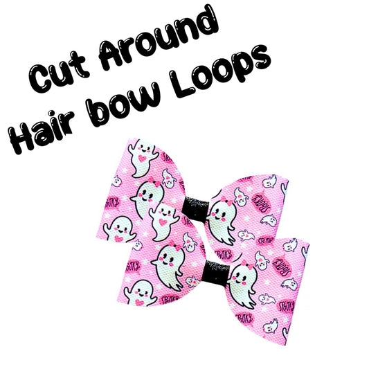7 x Spooky ghost cut around bow loops 3.5”