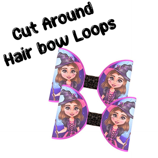 7 x Dolly Witch Cut around canvas bow loops 3.5”