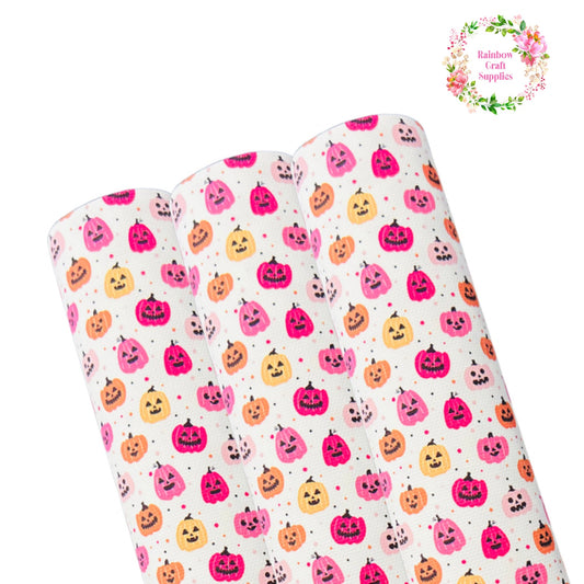 Cutest Halloween pumpkin printed premium canvas fabric  fabric