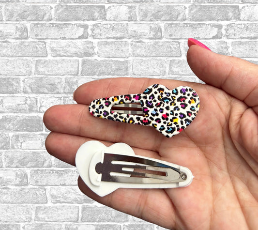 Leopard hair clip cover and snap Clip