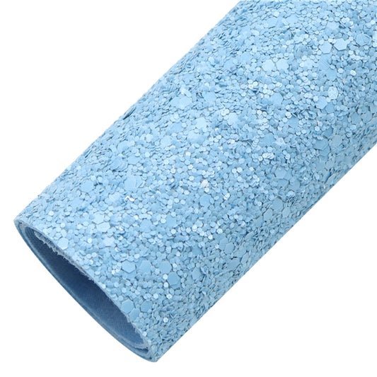 Blue matte chunky  glitter fabric A4
