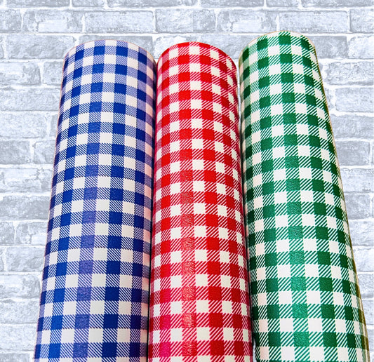 gingham leatherette fabric A4