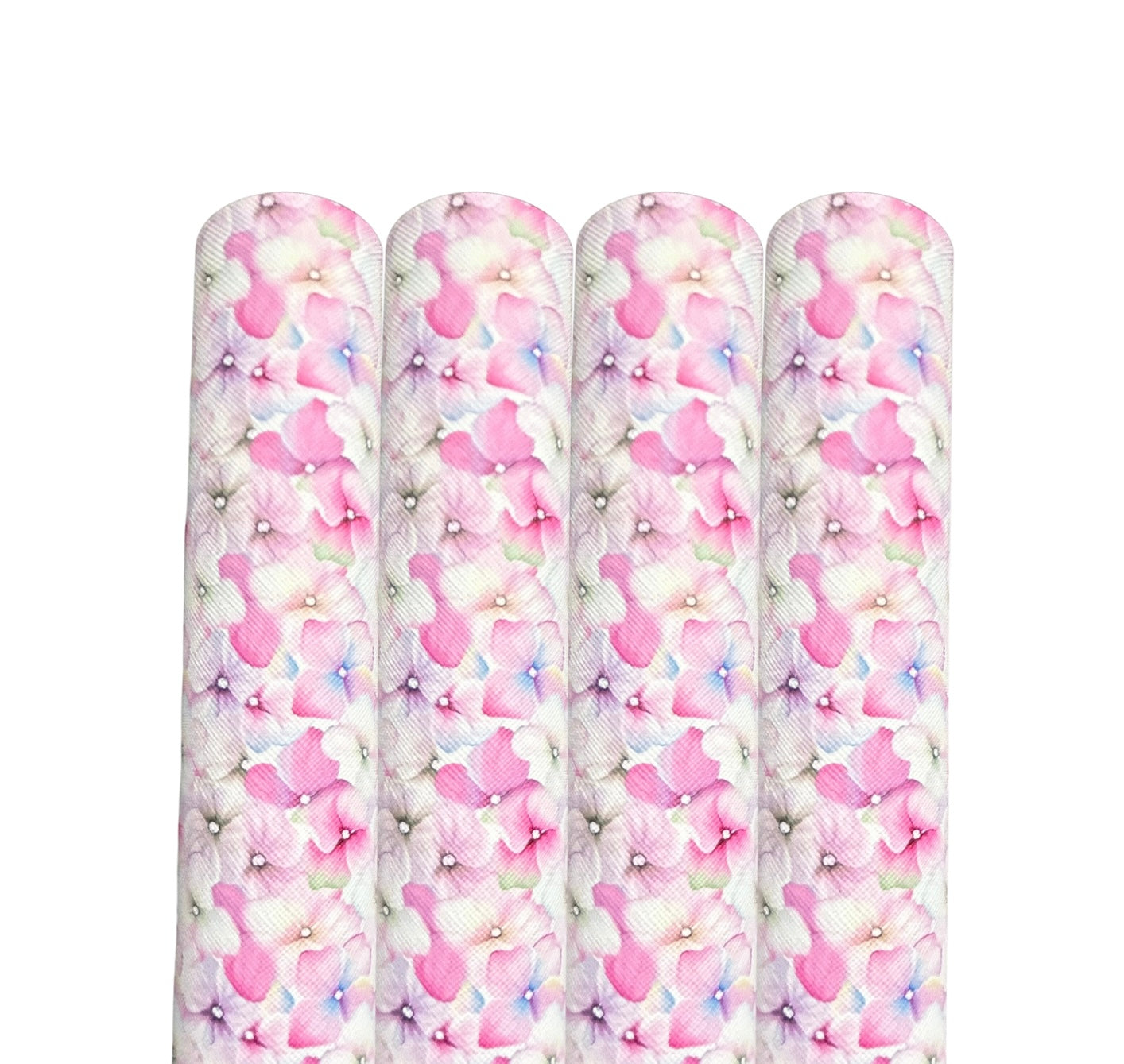 Beautiful pastel sweet pea patterned leatherette fabric