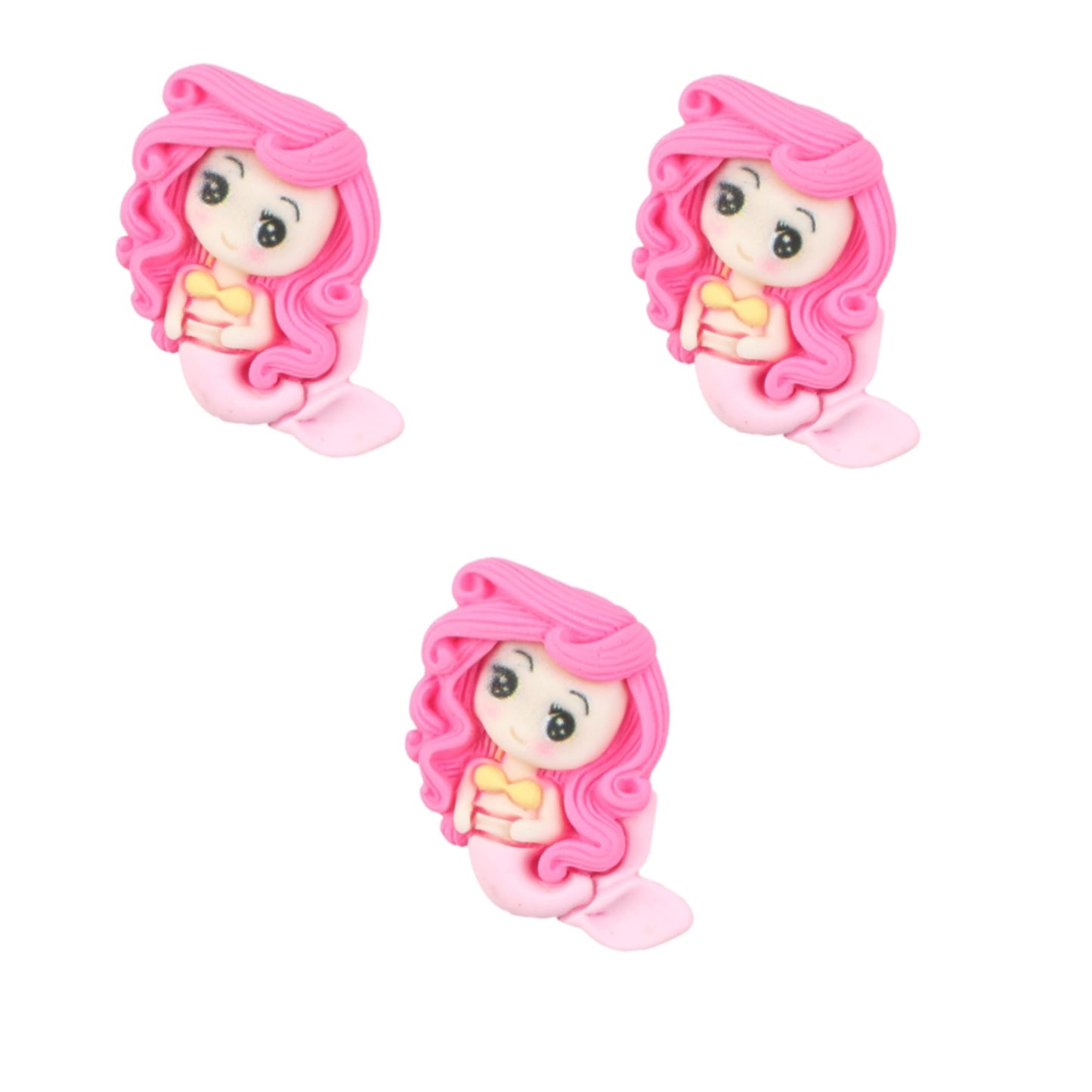 Cutest Pink Mermaid flatback Embellishments x 4