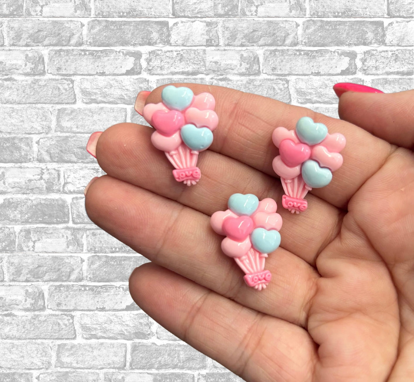 Cute pastel pink balloons flatback embellishments