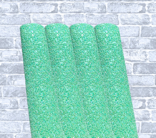 Mint chunky glitter fabric A4